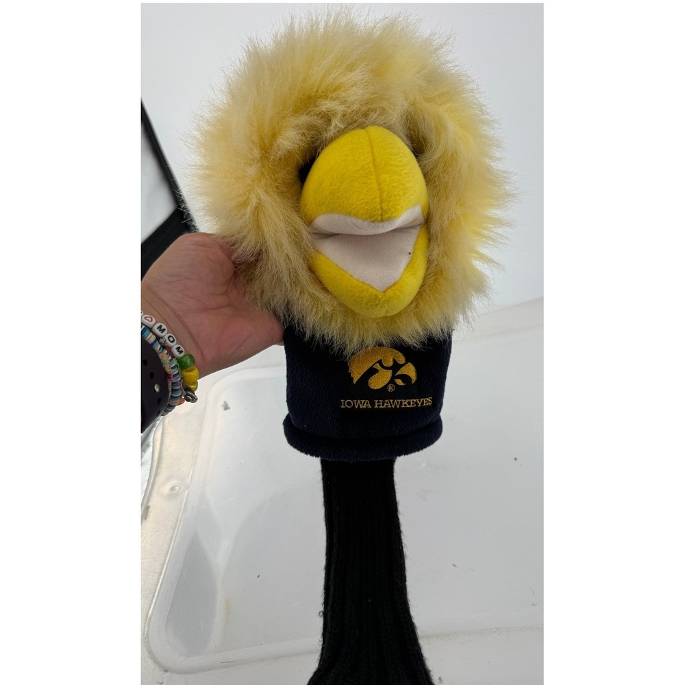 Iowa Hawkeyes Herky Eagle Mascot Golf Club Driver Headcover Plush Black Yellow